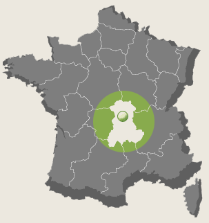 carte de france - plan d'acces à Mon jardin Saint-Victor Auvergne Allier Centre France